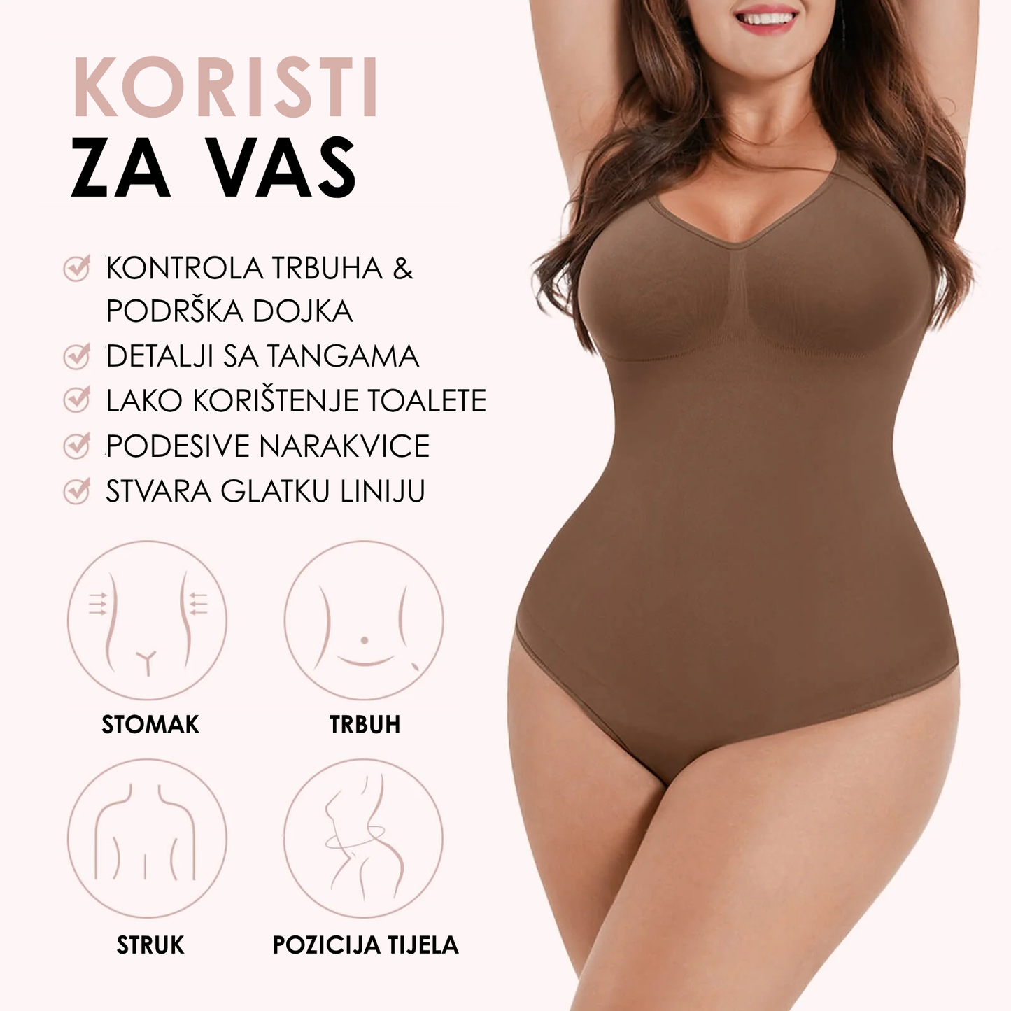 Luna Jednodjelni Tanga Bodi Za Oblikovanje Tijela