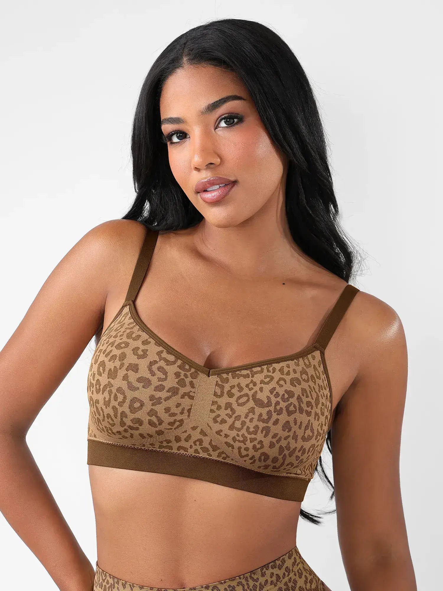Feelingirl Leopard Print Wireless Bra & Panty