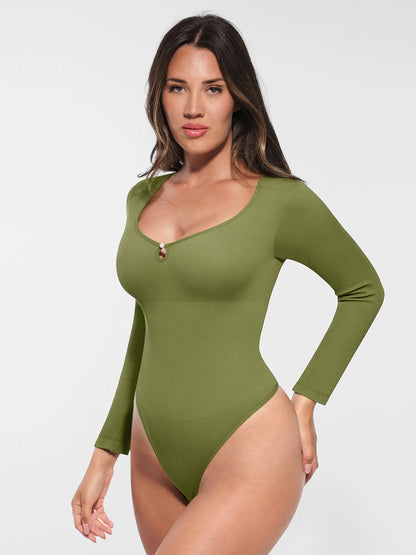 Feelingirl Seamless Ribbed Bodysuit