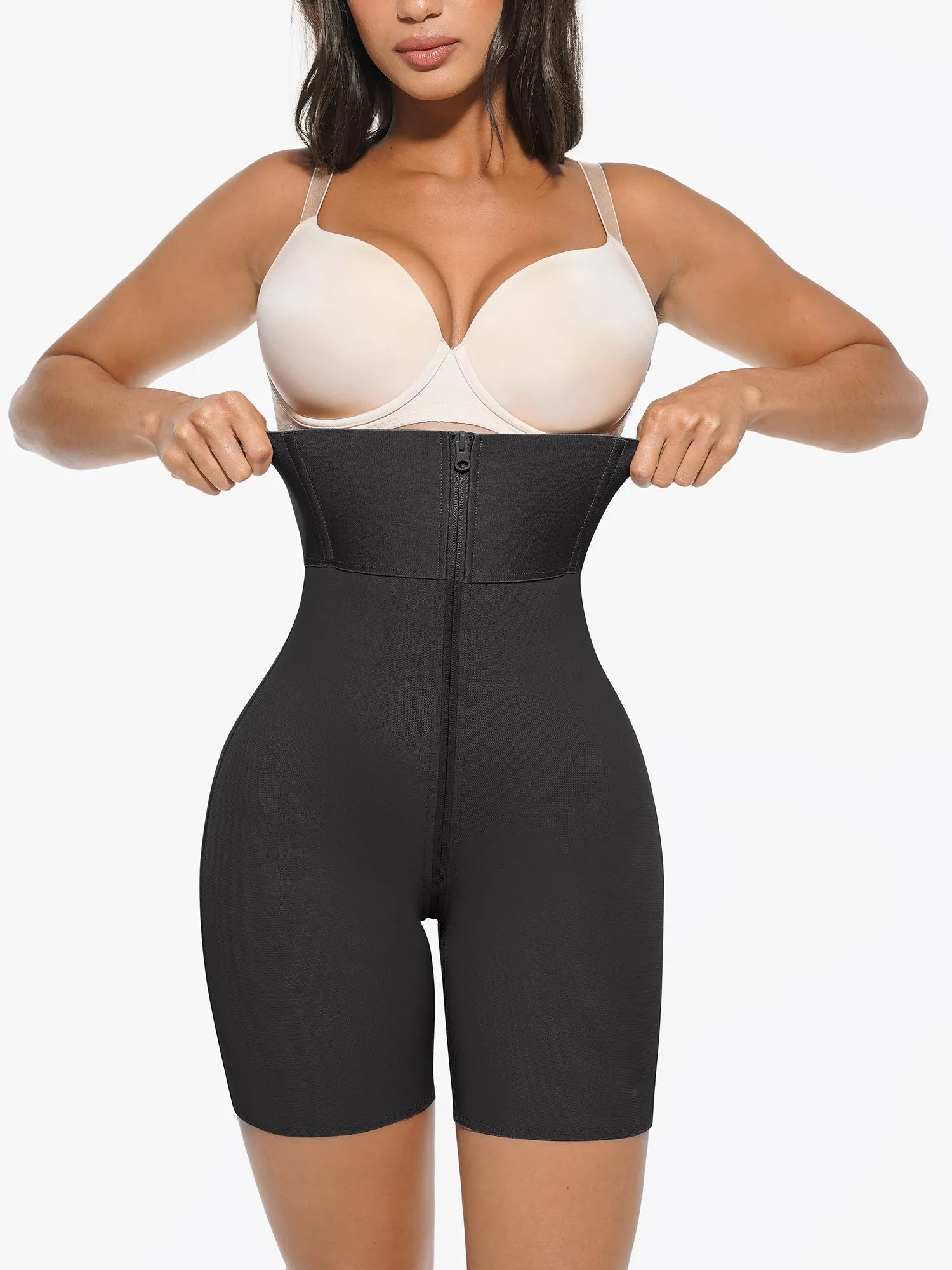 Feelingirl Wide Waistband Tummy Control Butt Lifting Shaping Shorts