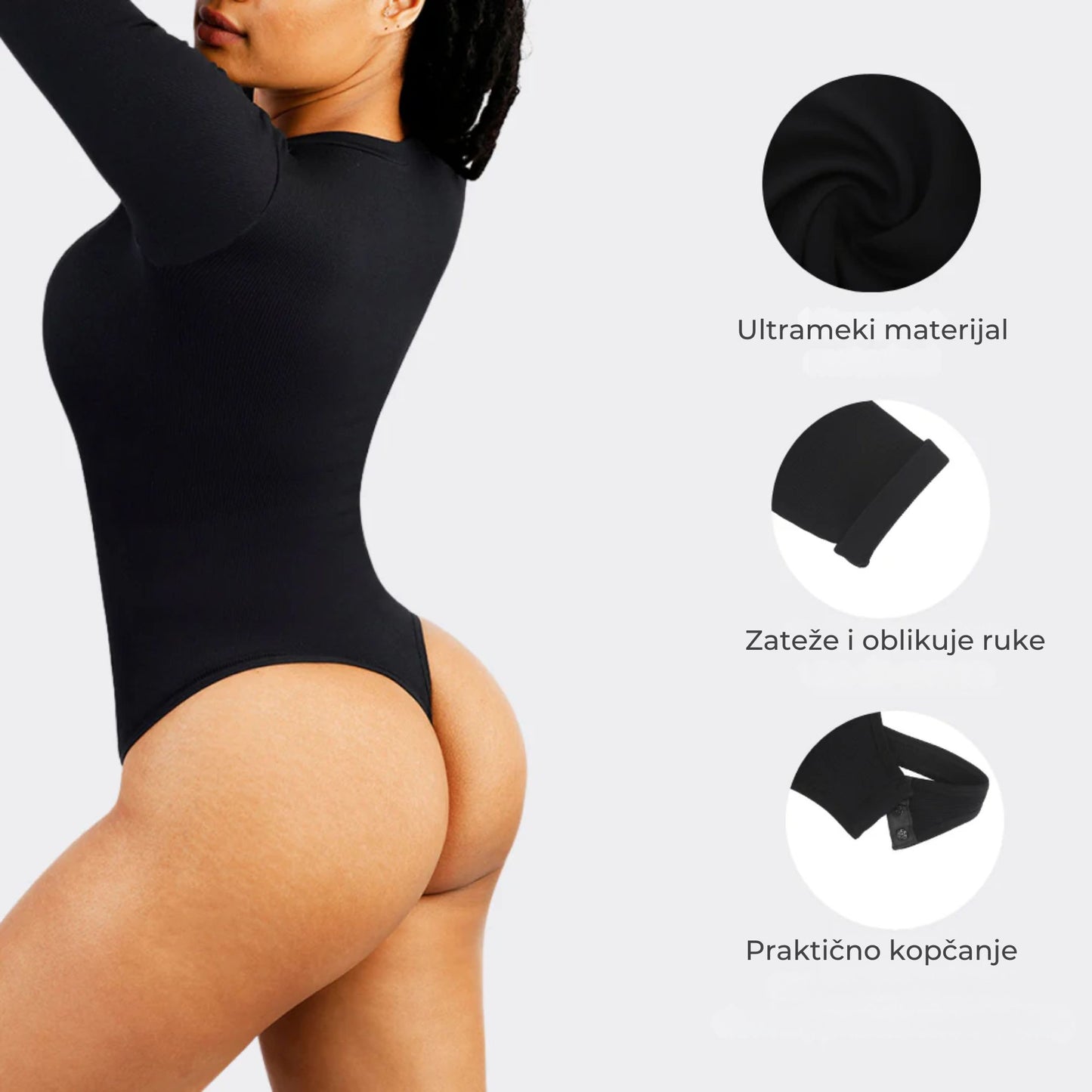 Emma V-Izrez Bodi sa Kontrolom Struka